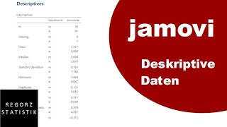 jamovi Tutorial deutsch Deskriptive Daten [upl. by Ida]