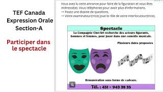 TEF Canada expression orale sectionA les acteurs figurants learnfrench tefcanada tefexam [upl. by Benge]