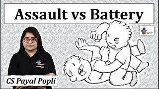 How Assault is different from Battery What does assault battery mean Law of TortsCS Payal Popli [upl. by Anirroc]