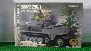 Brickmania SDKFZ 2501 WW2 German half track vehicle build and review [upl. by Iggie]