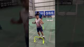 Footwork badminton training senior batch badminton shuttle reels shots [upl. by Ilatan152]