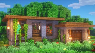 Minecraft How to Build a Stone House  Simple Survival Stone House Tutorial [upl. by Rese]