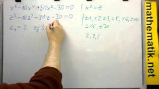 Algebraische Gleichung lösen  Substitution und Raten  x610x431x2300 [upl. by Rosenblum]