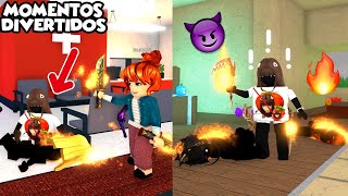 FINJO estar ELIMINADA por EFECTO DE FUEGO en MURDER MISTERY 2 Momentos Divertidos Roblox [upl. by Llertnauq]