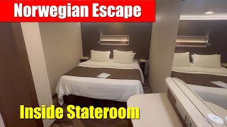 Norwegian Escape  Inside Stateroom Tour  Norwegian Cruise Line [upl. by Aleek]