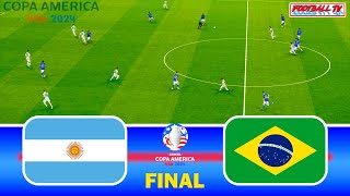 ARGENTINA vs BRAZIL  Copa America 2024 Final  Full Match All Goals  PES Gameplay PC FL 24 [upl. by Itsirhc]