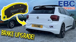 EBC YELLOWSTUFF BRAKE PAD INSTALL ON MY POLO GTI [upl. by Veejar]