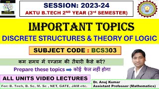 IMPORTANT TOPICS IN DISCRETE STRUCTURES AND THEORY OF LOGIC  DSTL IMPORTANT TOPICS  DISCRETE MATH [upl. by Rabassa]