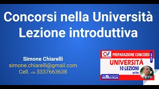 Concorsi nella Università  lezione introduttiva pubblica 24012021 [upl. by Froma]