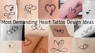 Most demanding classy minimal heart tattoo design ideas for girls Heart tattoo design collection [upl. by Yeldah]