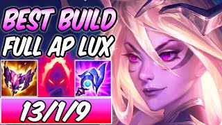 S LUX MID CLEAN FULL AP DARK HARVEST COSMIC LUX  New Best Build amp Runes  League of Legends  S12 [upl. by Fennie]