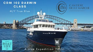 Cantiere delle Marche 102 Darwin Class  Drone flight entering Sydney Harbour [upl. by Aihtnic174]