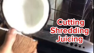 🟢 CUTTING SHREDDING amp JUICING Coconut  ASMR [upl. by Asyl429]