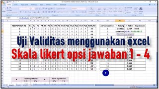 Cara Mudah amp Praktis Uji Validitas Angket Skala Likert dengan MS Excel [upl. by Astera787]