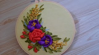 Ribbon embroidery designs flower  Ribbon flowers [upl. by Gaskill219]