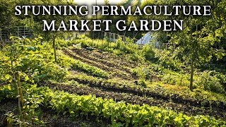 Amazing No Dig Market Garden Using Terraced Beds  Growing Vegetables Flowers amp Herbs for 50 Homes [upl. by Alikahs]