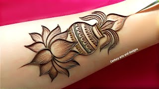 Navratri special mehndi design  easy arabic mehndi design  simple mehndi  mehndi design  mehndi [upl. by Ednihek]