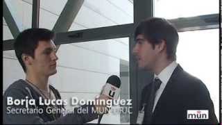 URJC MUN  Entrevista Borja Lucas Domínguez Secretario General MUN [upl. by Enaled256]