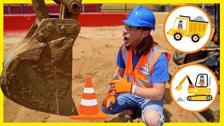 Construction Equipment for Kids  Handyman Hal Visits Diggerland USA [upl. by Atikaj]