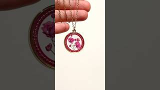 DIY UV Resin Jewelry with Pressed Flowers amp Mica powder  tutorial ⬆️ necklace crafts jewellery [upl. by Inavoig]