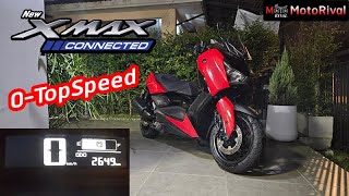 TopSpeed Yamaha XMAX Connected amp Accerelation Test by MotoRival [upl. by Hpeseoj]