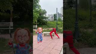 Deadpool ran to find his feet and kicked Chucky away spideylife [upl. by Clyve]