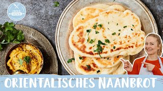 Naanbrot  indisches Fladenbrot aus der Pfanne 🍳  Einfach Backen [upl. by Lynn314]