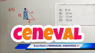 CENEVAL ExaniII Pensamiento Matemático Ejercicio TEOREMA DE PITÁGORAS [upl. by Bellina]