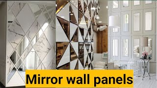 Modern mirror wall Panelsmirror panelling wall for living room wall panels design [upl. by Topper]