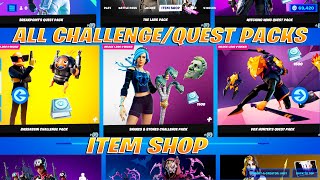 All ChallengeQuest Packs Item Shop Showcase Fortnite [upl. by Enegue]