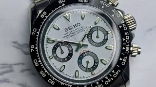 Seiko Mod Daytona Panda Review Seiko VK63 MecaQuartz Movement  ModWatches [upl. by Immot]