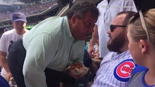 Chris Christie confronts fan at baseball game [upl. by Aivyls397]