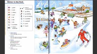 Longman Children Pictures Dictionary 20 Winter in the Park [upl. by Nodlew]