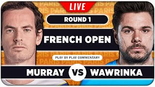 MURRAY vs WAWRINKA • French Open 2024 • LIVE Tennis PlaybyPlay Stream [upl. by Markos10]