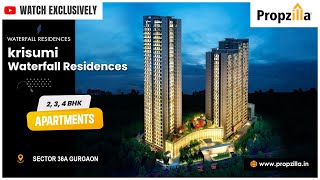 Krisumi Waterfall Residences  Sector 36A Gurgaon  2 3 4 BHK Apartments  Virtual Tour Video [upl. by Norrad]