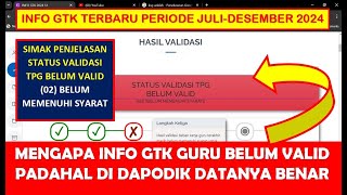 MENGAPA INFO GTK GURU 2024 BELUM VALID PADAHAL DI DAPODIK 2025 DATANYA SUDAH BENAR [upl. by Nyleve594]