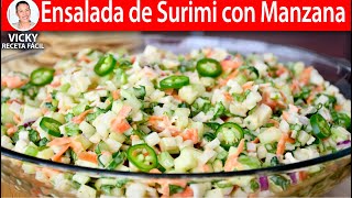 ENSALADA DE SURIMI CON MANZANA  Vicky Receta Facil [upl. by Sucirdor]