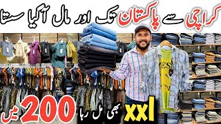 200Rs Wholesale Pant Shirt Market in Karachi  Jeans amp Shirt  G amp S Clothing New Video [upl. by Enileoj]