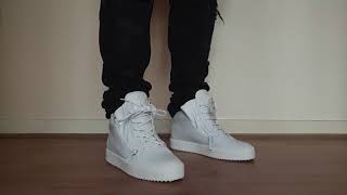 GIUSEPPE ZANOTTI KRISS WHITE MID SNEAKERS ON FOOT [upl. by Winou702]