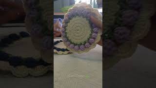 Big Tulip coaster crochet  Easy beginning crochet pattern for everyone  English subtitles [upl. by Linea]