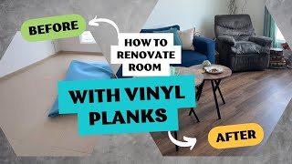 How to Install Vinyl Plank Flooring as a Beginner  Affordable Home Renovation  Vinyl planks floor [upl. by Castara]