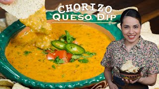 EASY Queso Dip With CHORIZO  Villa Cocina [upl. by Ahseret]