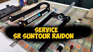 Bicycle fork service Sr Suntour Raidon Aliexpress [upl. by Allcot]