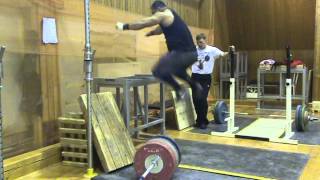 Weightlifting Vasiliy Polovnikov amp Vladimir Safonov jumping 032014 [upl. by Garwood]