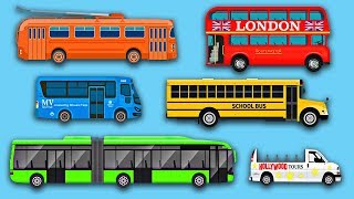 Learn Buses  Learning Bus Colors amp Sounds  Street Vehicles  Organic Learning Fun amp Educational [upl. by Emiatej47]