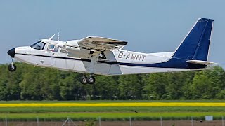 BrittenNorman BN2A Islander Geofly Taxiing  Take Off Augsburg Airport [upl. by Zoila]