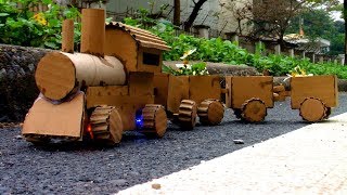 How to make Cardboard Steam Engine  Cardboard Art DIY 1757 25 January 2019 [upl. by Nakada]