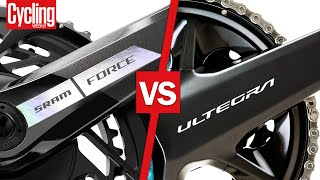 SRAM Force AXS v Shimano Ultegra Di2 R8100  Groupset Head To Head [upl. by Nepean]