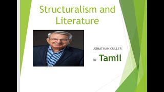 Structuralism and literature by Jonathan culler in Tamil [upl. by Lamont161]