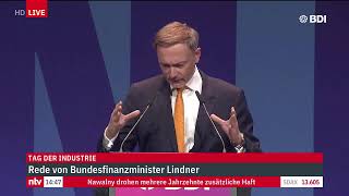 LIVE Rede von Bundesfinanzminister Christian Lindner beim Tag der Industrie [upl. by Gaddi138]